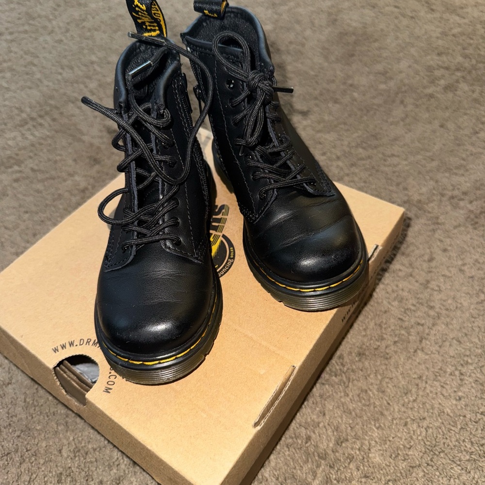 Dr. Martens Black Combat Boots with Chunky Sole